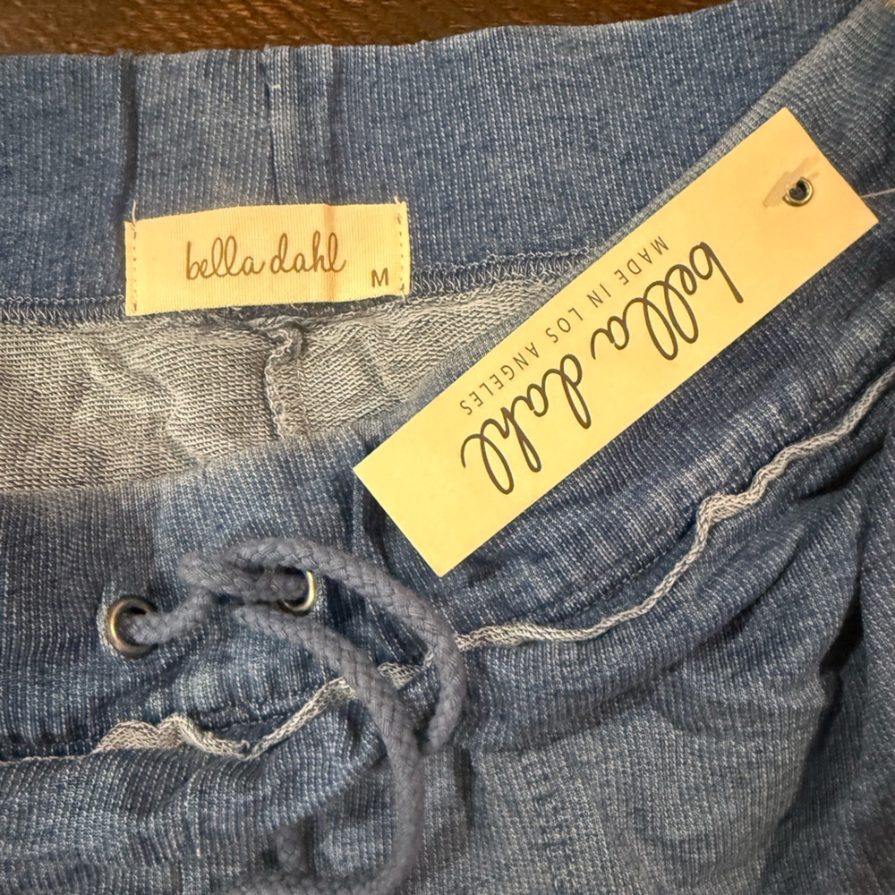 NWT Bella Dahl Tencel Jogger Pants Blue Drawstring Ankle Joggers Medium - Picture 3 of 12